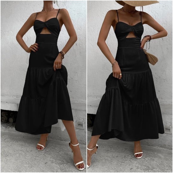 BellanBlue Dresses & Skirts - Boho Cut out Ruffle Maxi Dress